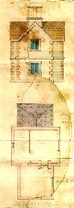 Plan and elevation of Colmworth School House 1848 [PY47-29-2]